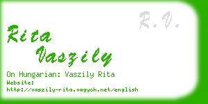 rita vaszily business card